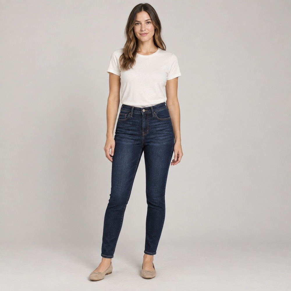 Judy Blue Skinny Jeans Womens 5/27 Dark Wash Denim Whiskered Minimalist